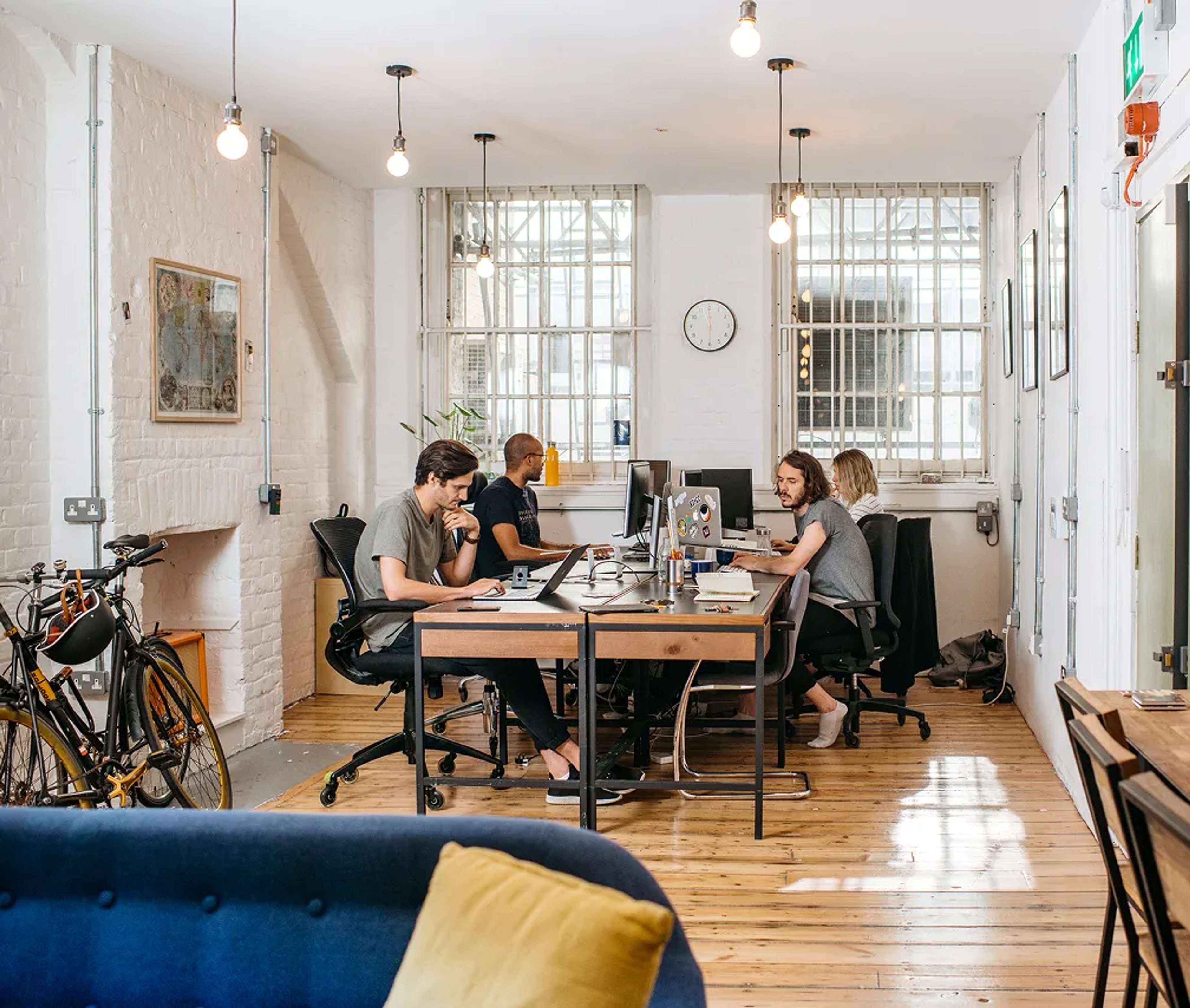 Dark Blue team in the office