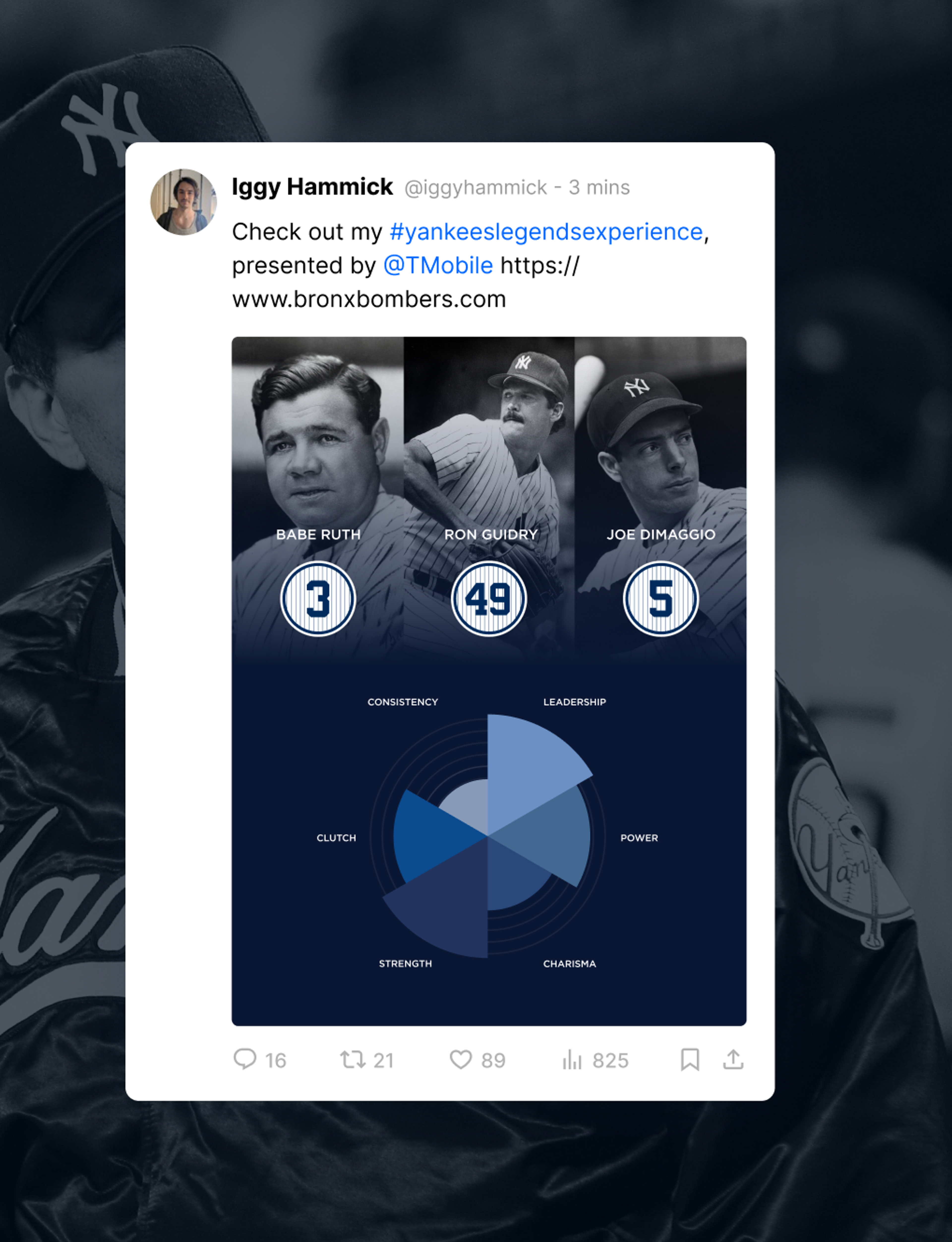 A fan sharing their legends team on social media