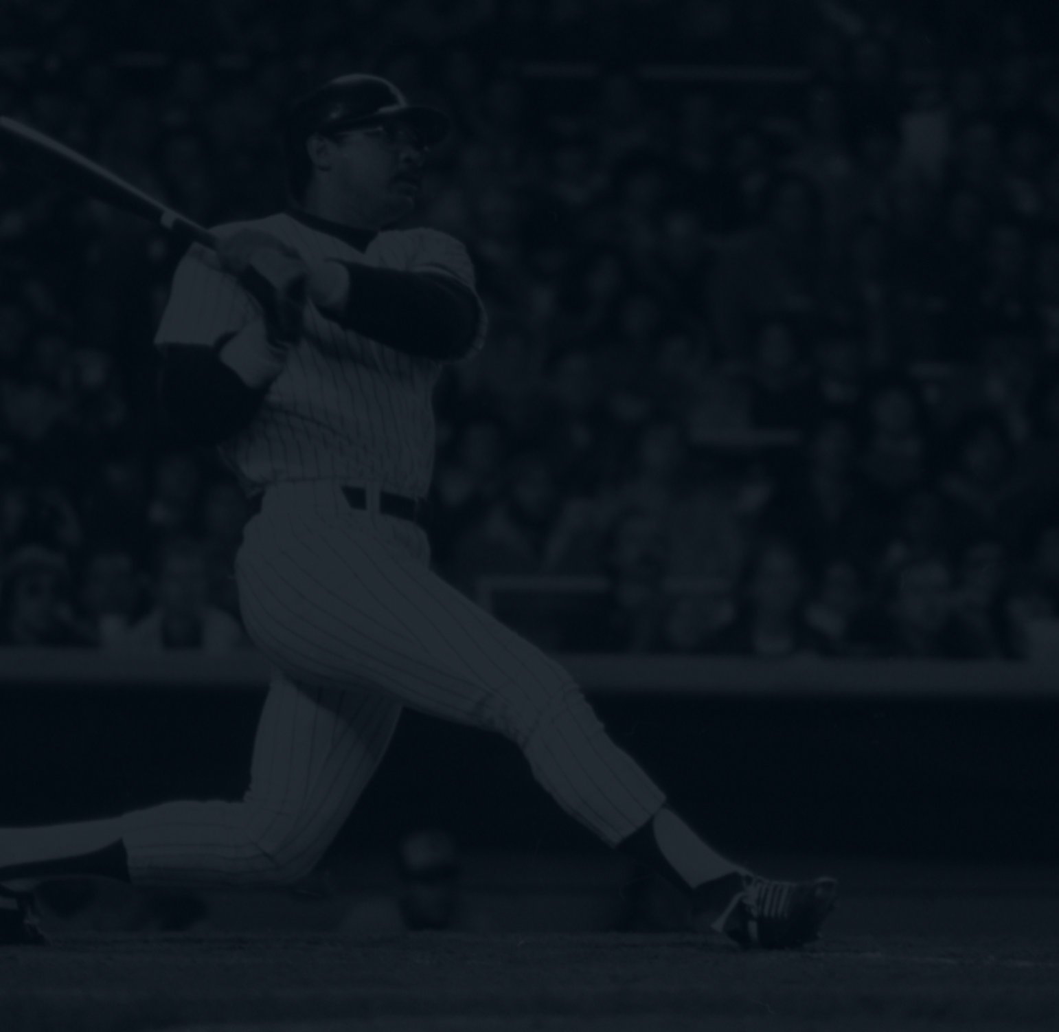 Reggie Jackson swinging at Yankee Stadium