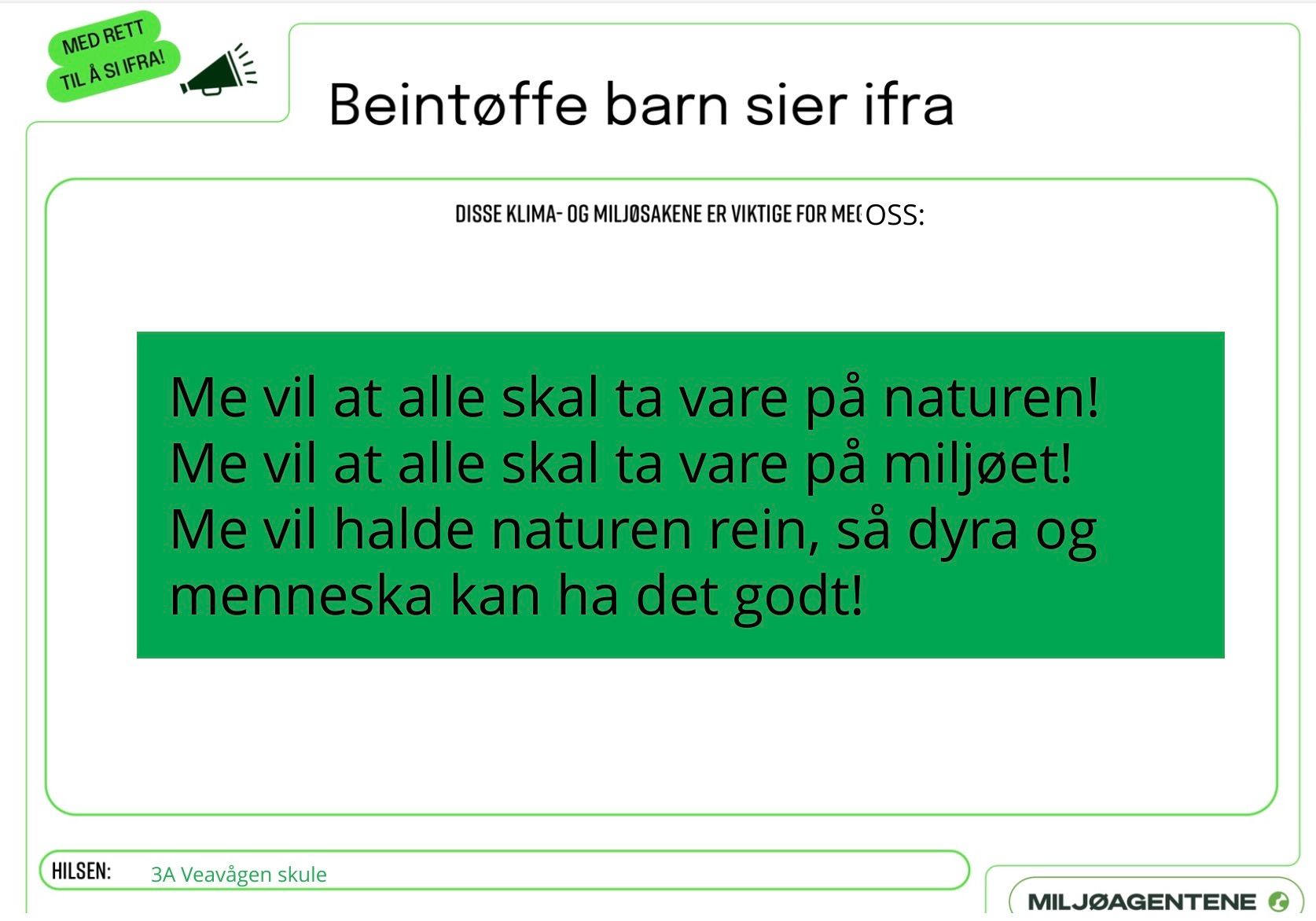 svar fra 3 A ved Veavågen skole