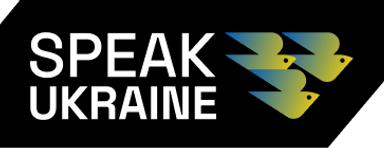 "Speak Ukraine" support badge