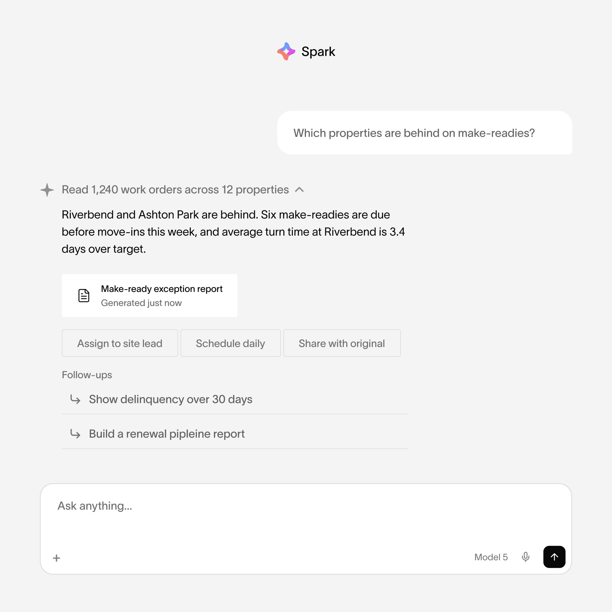 Ask for the report. Take the action.