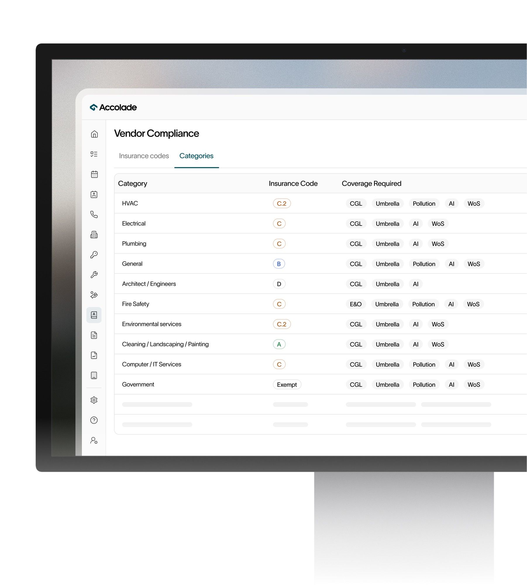 Accolade vendor compliance dashboard