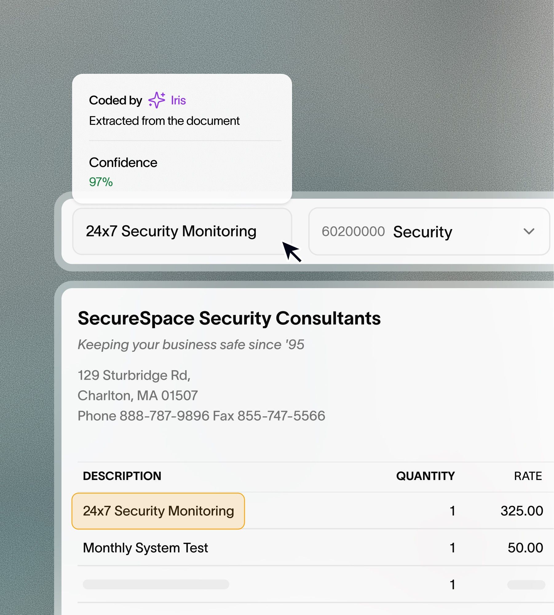 Invoice review with vendor context