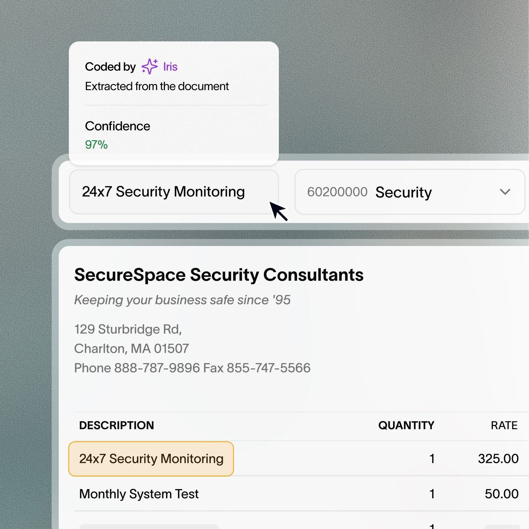 Invoice review with vendor context