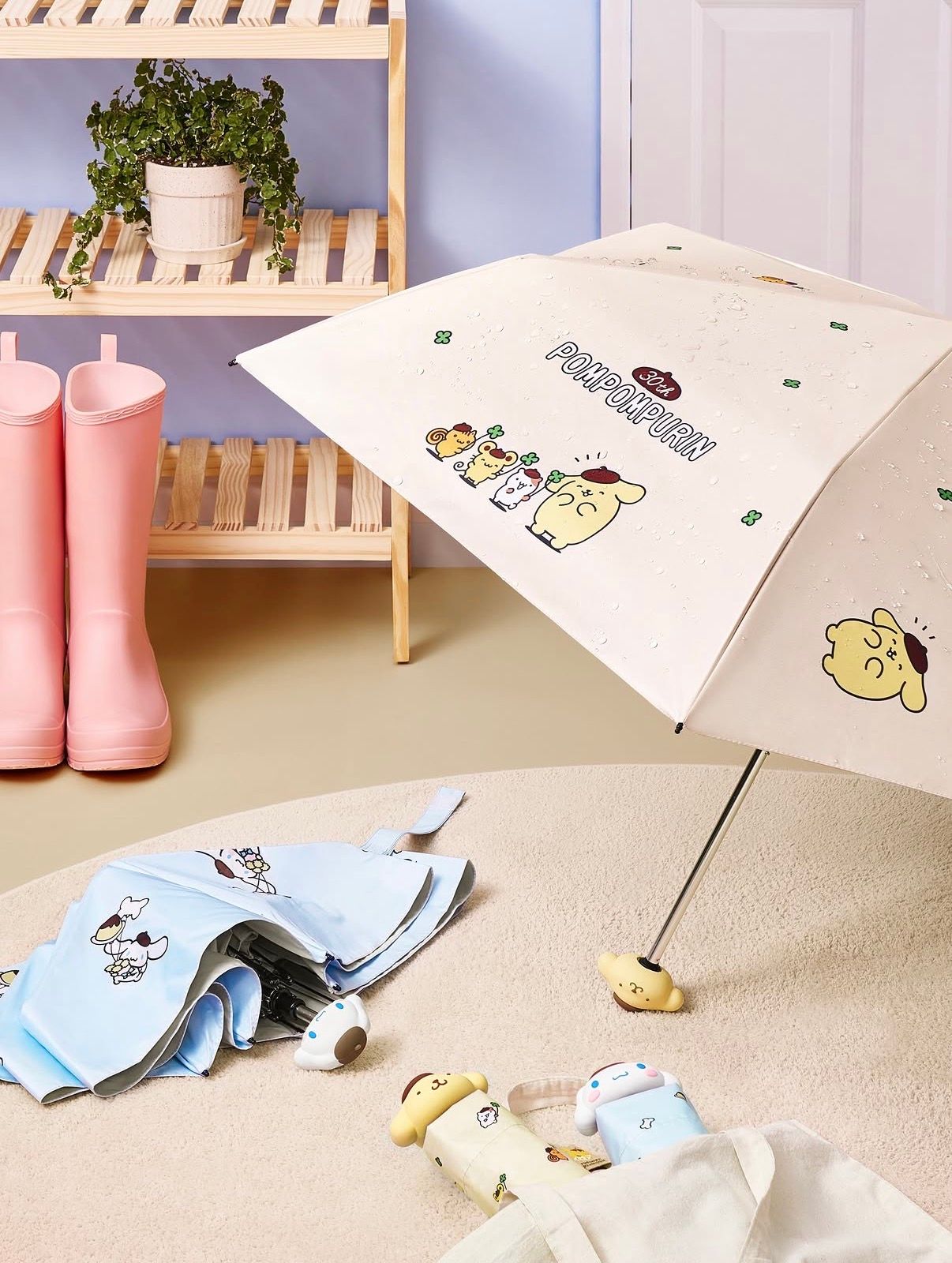 【韓国ダンキン】サンリオとコラボ！ポムポムプリン＆シナモロールの「晴雨兼用傘」が実用的で可愛すぎると話題