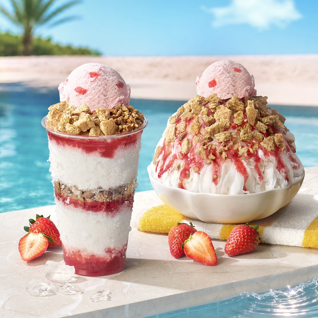 韓国サーティワンに夏限定のイチゴかき氷が登場!サクサク食感が楽しい「ワグジャク ストロベリー」2種をチェック