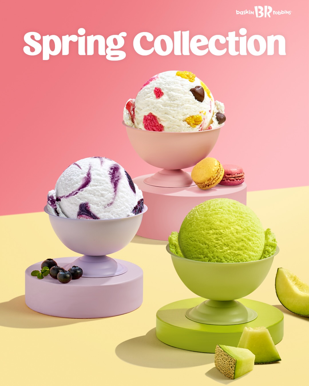 【韓国サーティワン】春の新作「Spring Collection」が登場！メロンやマカロンなど3つの限定フレーバーをチェック