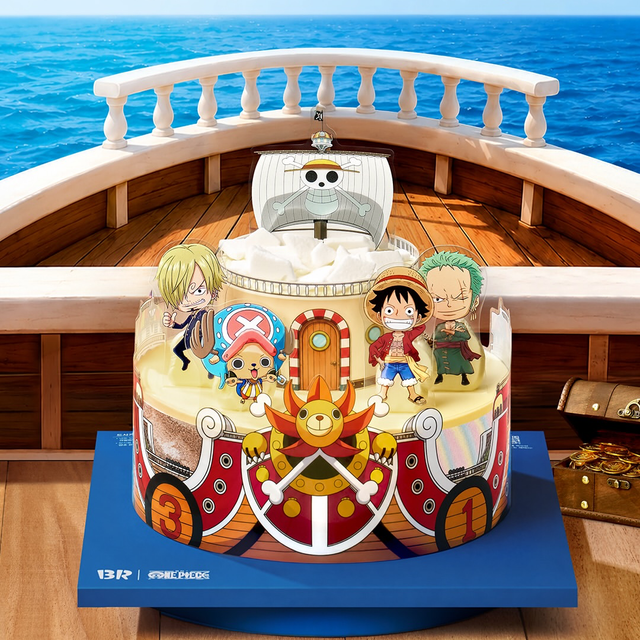 【韓国サーティワン】『ONE PIECE』コラボのアイスケーキが登場!「サウザンド・サニー号」を立体再現した豪華2段仕様が可愛すぎる