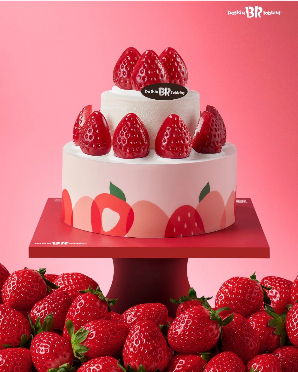 【韓国バスキンロビンス（サーティワン）】いちご好き必見！2段仕立ての「もっとたっぷり いちごミルクケーキ」が登場