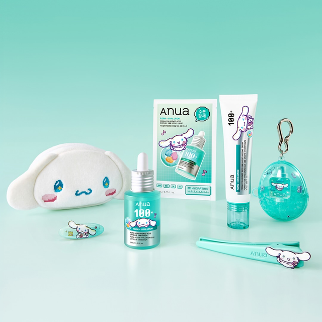 Anua×サンリオが夢のコラボ!シナモロール&ポチャッコのオリーブヤング限定セットが登場