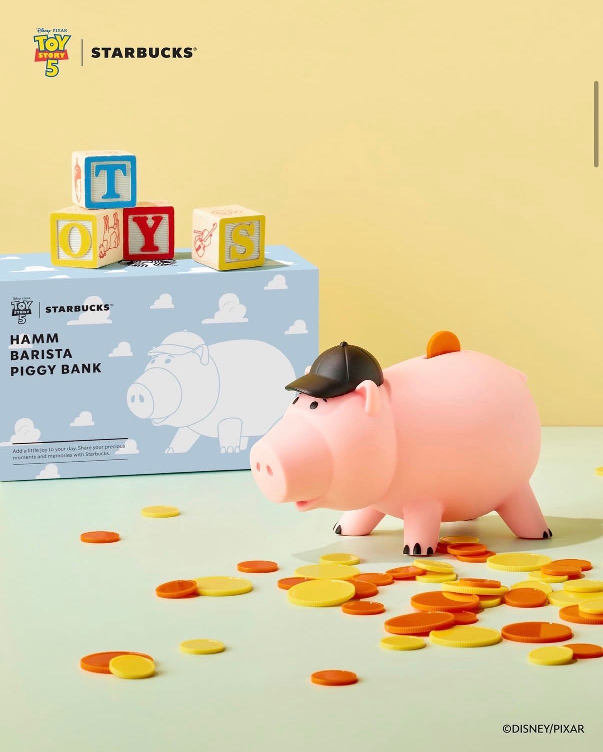 【韓国スタバ】限定「ハム」の貯金箱セットがが可愛すぎる！話題の『トイ・ストーリー5』コラボ5月1日より発売開始