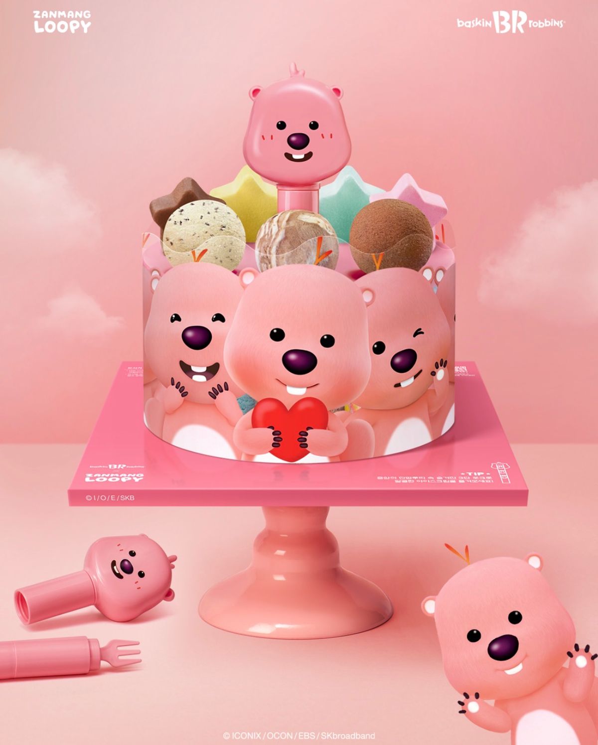 【韓国バスキンロビンス(サーティワン)】かわいさ全開!14フレーバー入り「ハッピー・ザンマンルーピー」新年ケーキ登場
