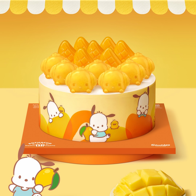 【韓国サーティワン】サンリオのポチャッコが主役!マンゴー尽くしの新作アイスケーキ「ポチャッコとたっぷりマンゴー」が可愛すぎる