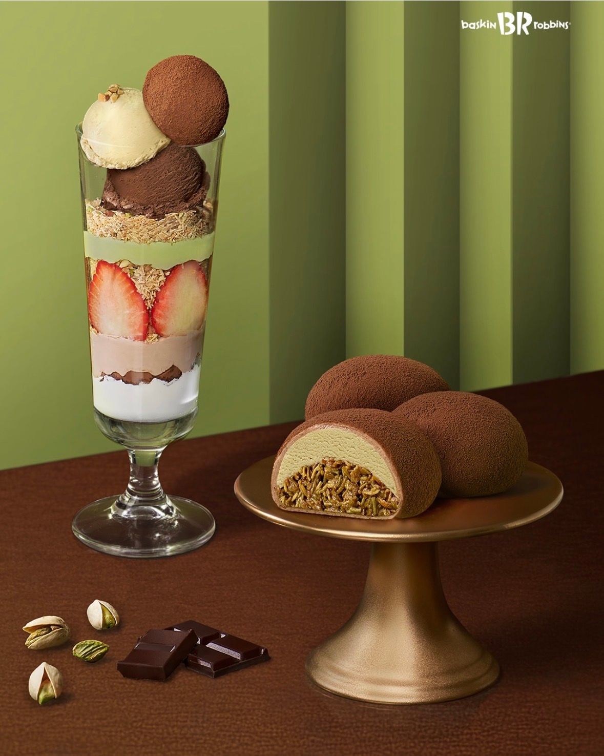 【韓国サーティワン】大流行中の“ドバイチョコ”がアイスに！限定店舗でしか味わえない贅沢パフェ＆モッチが登場