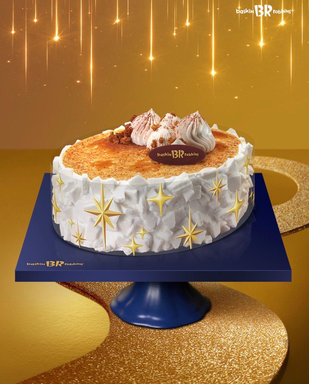 【韓国サーティワン】新年限定ホールケーキ「ゴールデンブリュレファンタジー」登場！ブリュレ×多層アイスの贅沢構成