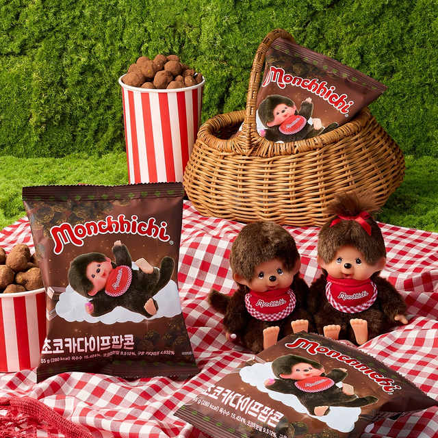 【韓国GS25】レトロ可愛いモンチッチが降臨!新作「チョコカダイフポップコーン」のサクサク食感がクセになる