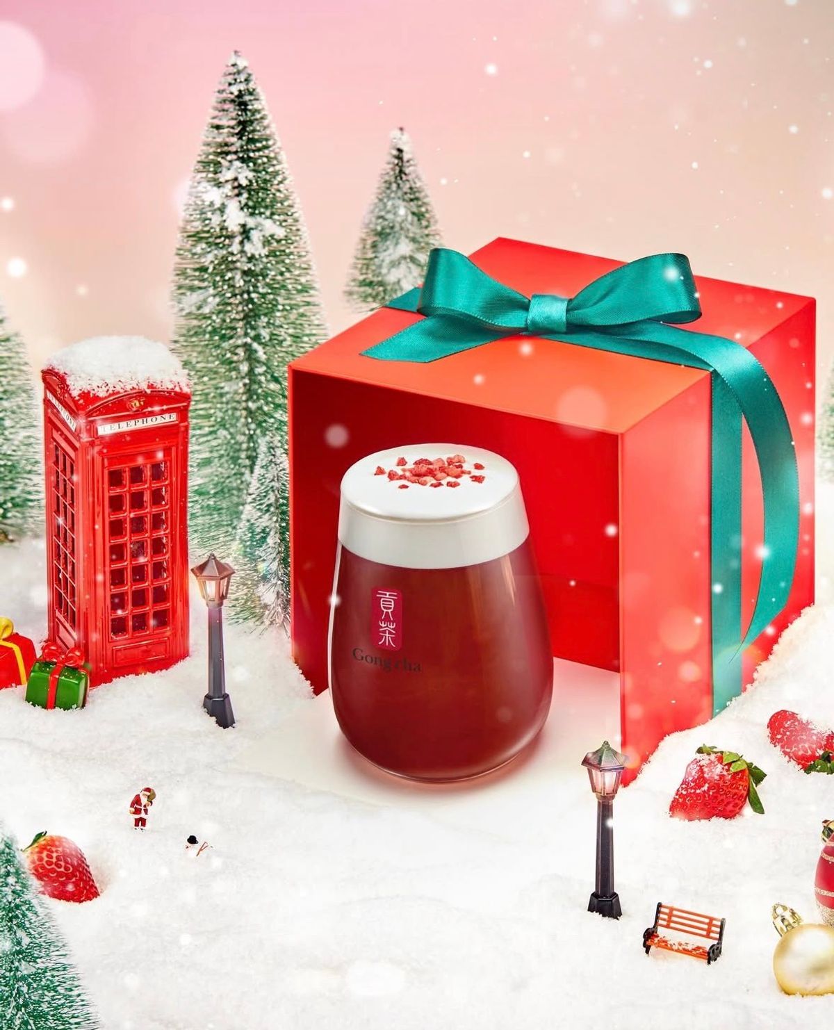 韓国ゴンチャ|12月3日発売「いちごラズベリーティーチーズフォーム」冬の新作が登場