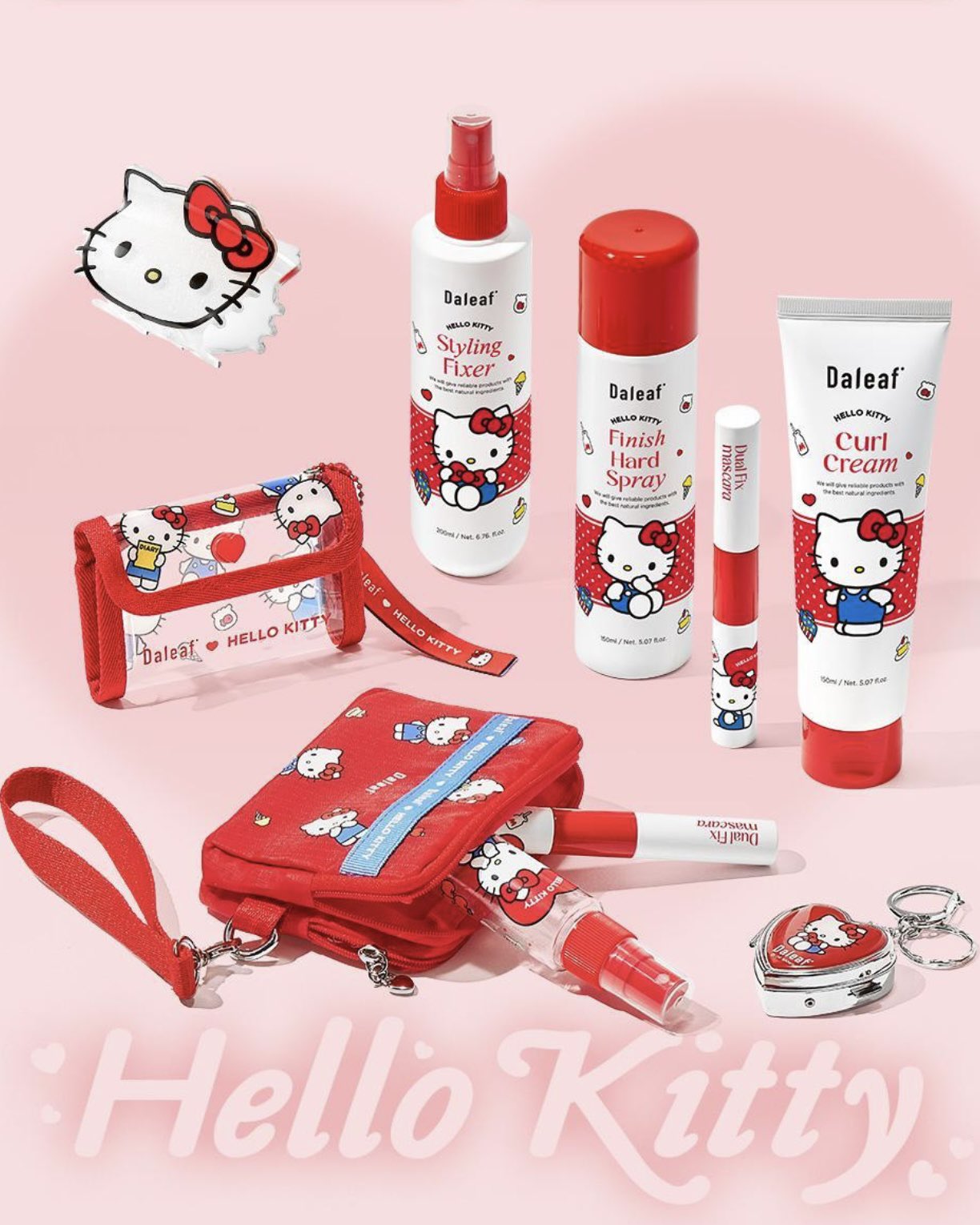 韓国ヘアケア「Daleaf×ハローキティ」コラボ登場！限定ポーチやミラー付きキーリングなど豪華特典に注目♡