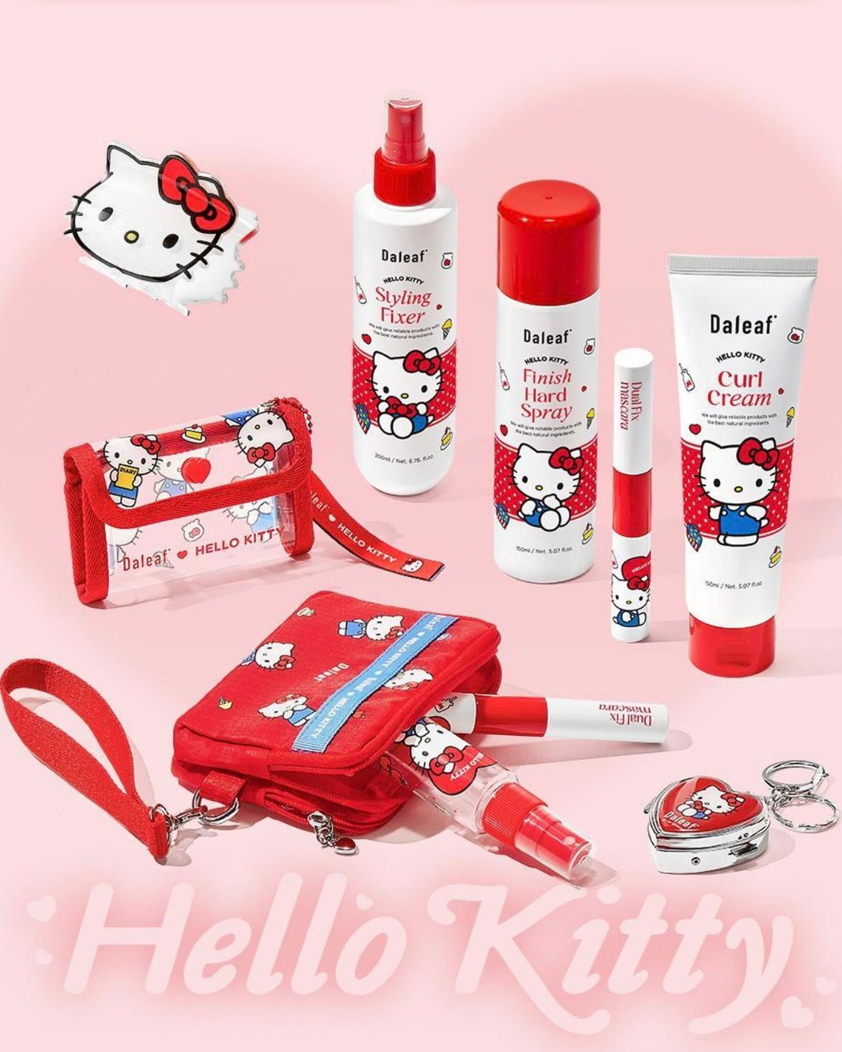 韓国ヘアケア「Daleaf×ハローキティ」コラボ登場!限定ポーチやミラー付きキーリングなど豪華特典に注目♡