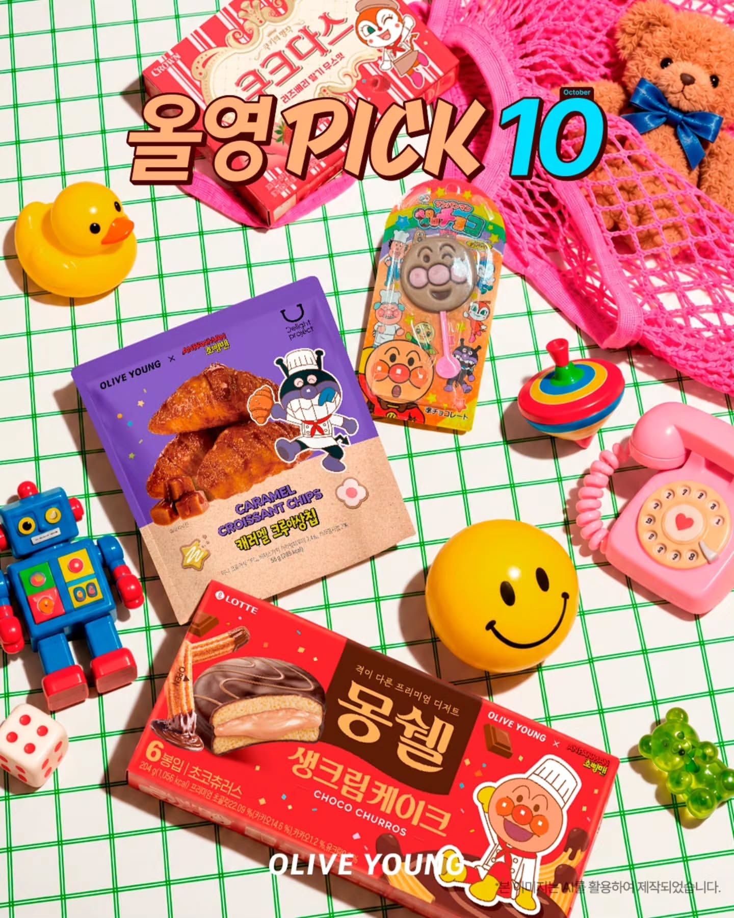 韓国オリーブヤング×アンパンマン！10月注目のお菓子4選｜韓国旅行のお土産にも