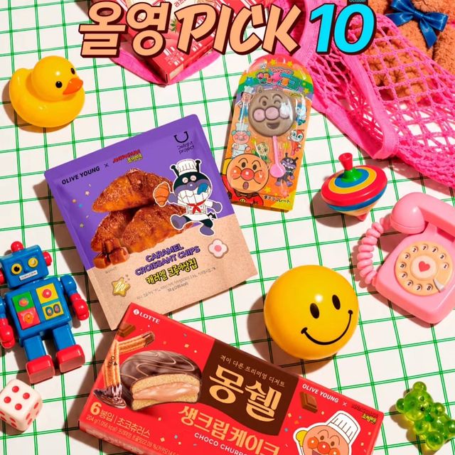 韓国オリーブヤング×アンパンマン!10月注目のお菓子4選|韓国旅行のお土産にも