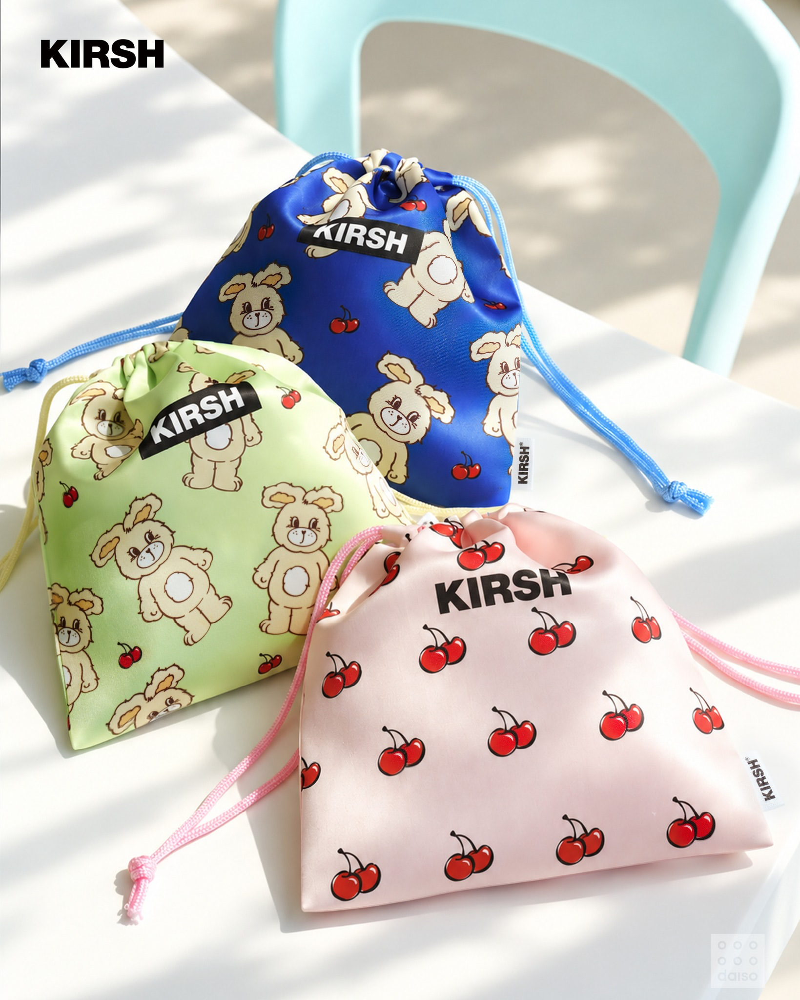 韓国ダイソー×KIRSHコラボが10月10日発売！チェリー柄ポーチや靴下など注目アイテムを紹介