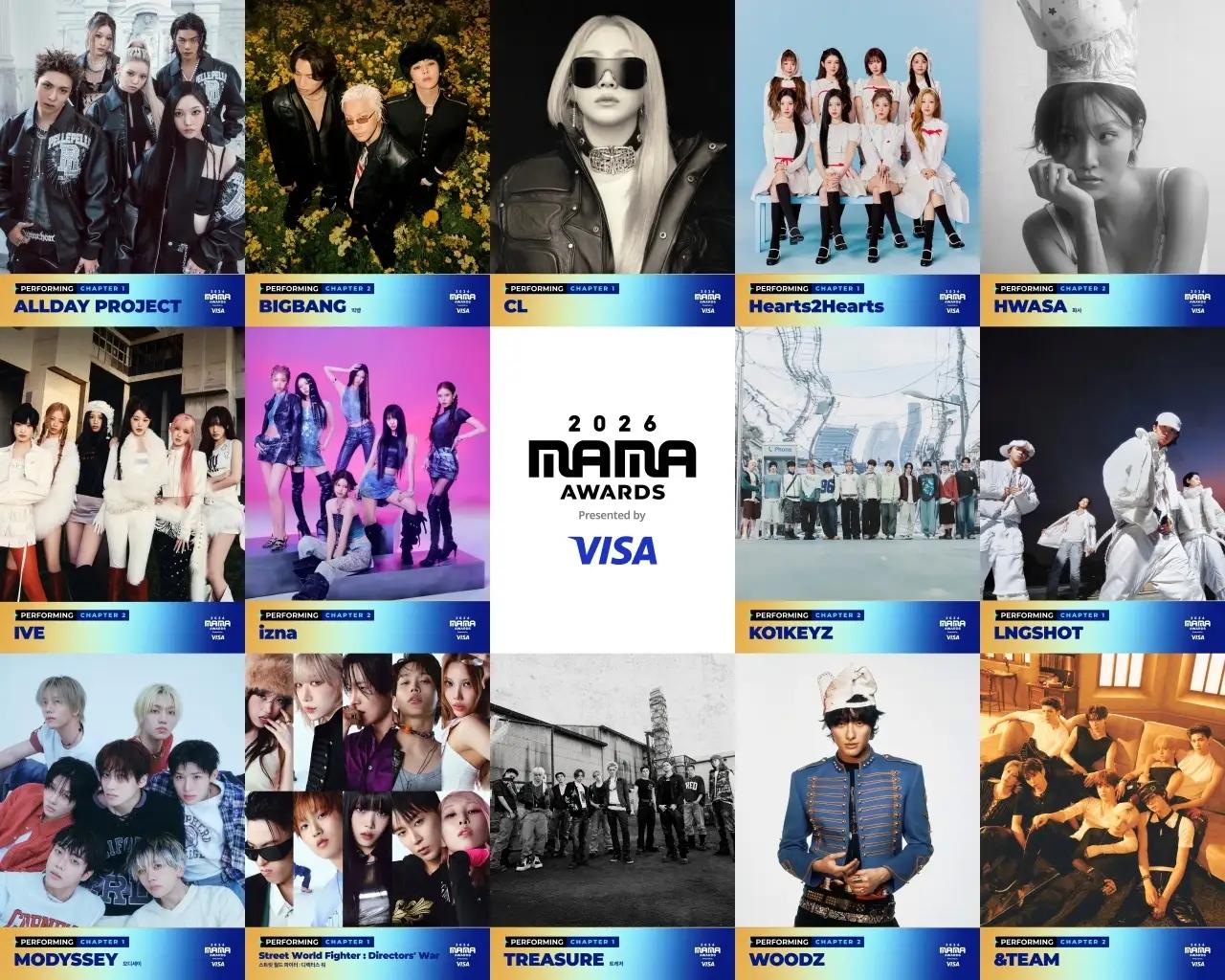 2026 MAMA AWARDS第2次出演者発表！BIGBANG・CL・IVE・&TEAMら14組、京セラドーム大阪に集結