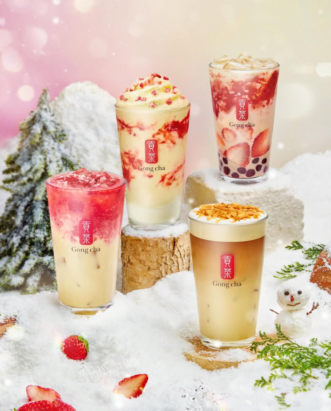 韓国ゴンチャ｜冬限定「いちご×シュクリーム」新作ドリンク4種が登場