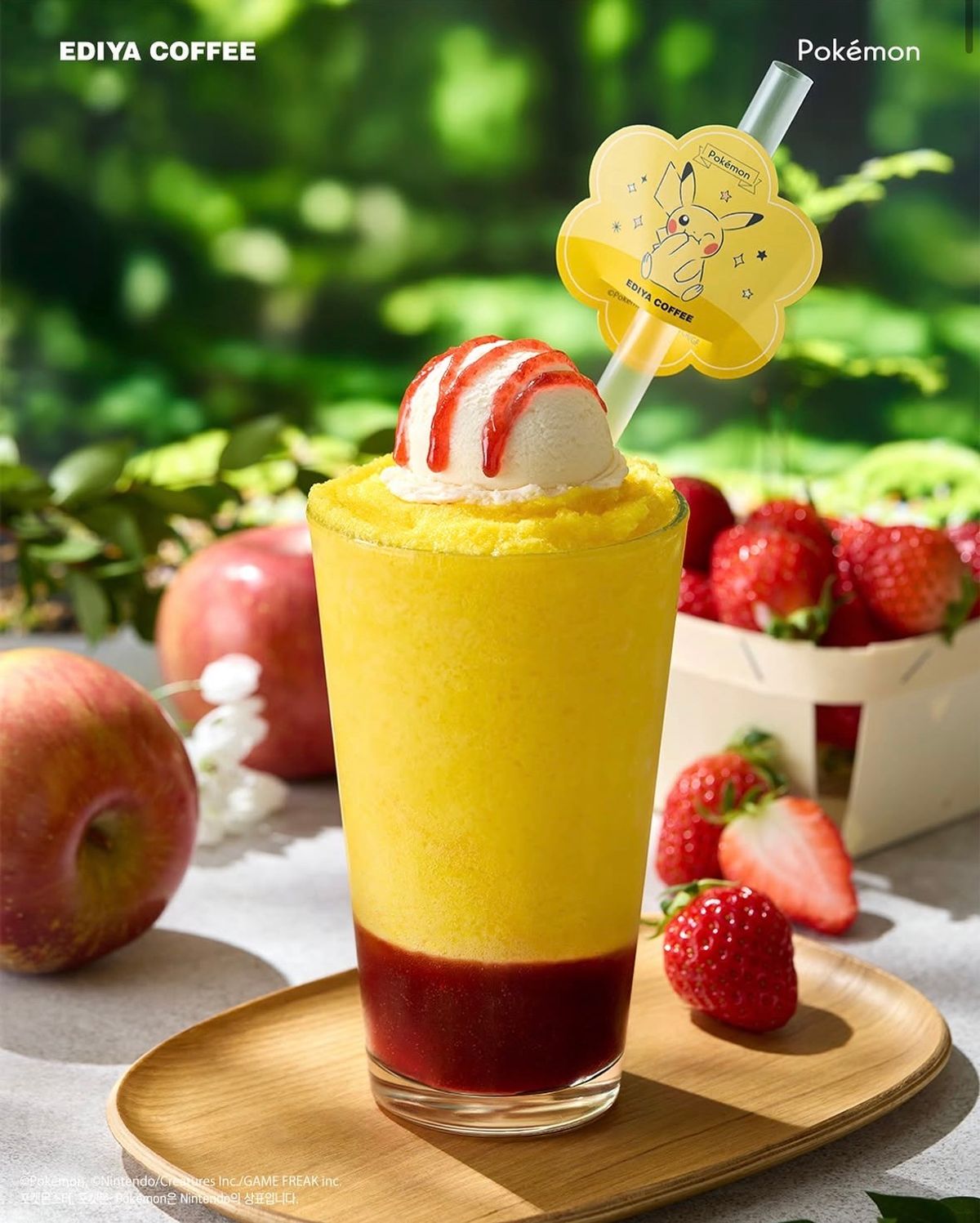 【韓国】エディヤコーヒー×ポケモンが可愛すぎる!新作「ピカチュウ アップルベリーシャーベット」をチェック