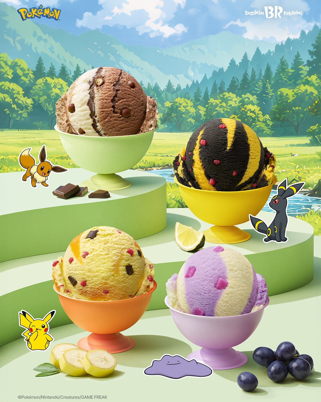 ピカチュウやメタモンがアイスに！？韓国バスキンラビンス（サーティワン）から可愛すぎる「ポケモンフレーバー」4種が登場！