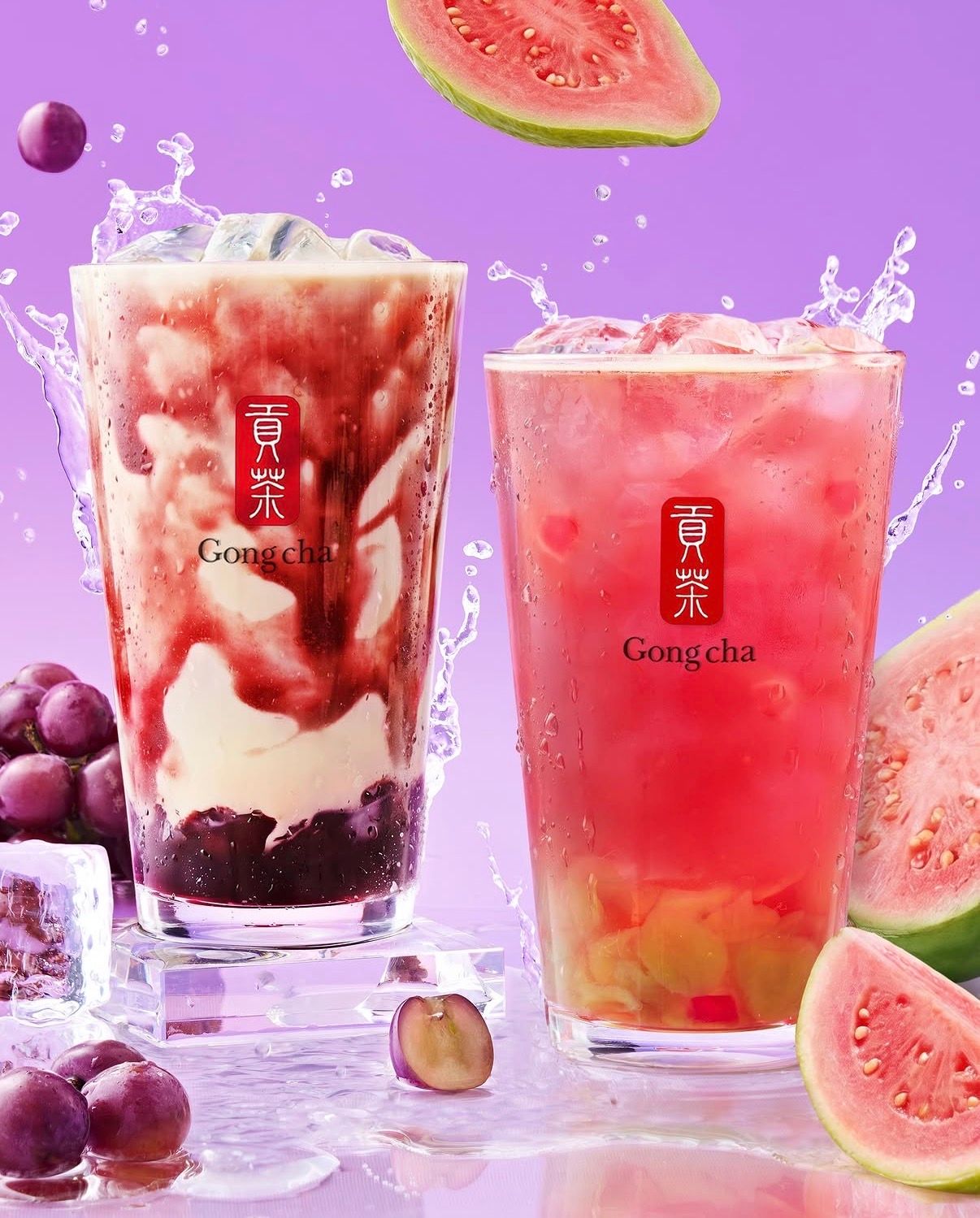 【韓国ゴンチャ】夏を彩る新作！「ブドウ＆グアバ」爽やかフルーツドリンク2種が登場🍇💖