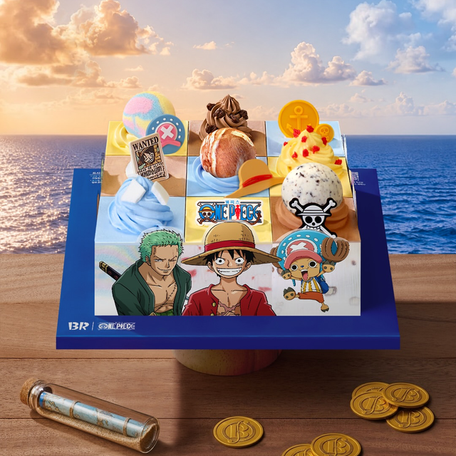 【韓国31】大人気アニメ『ONE PIECE』コラボ!ルフィの麦わら帽子や手配書が乗った夢の「宝箱アイスケーキ」が新登場🏴☠️