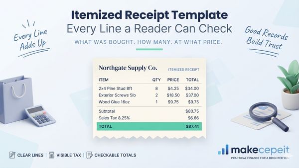 Itemized Receipt Template for Small Business