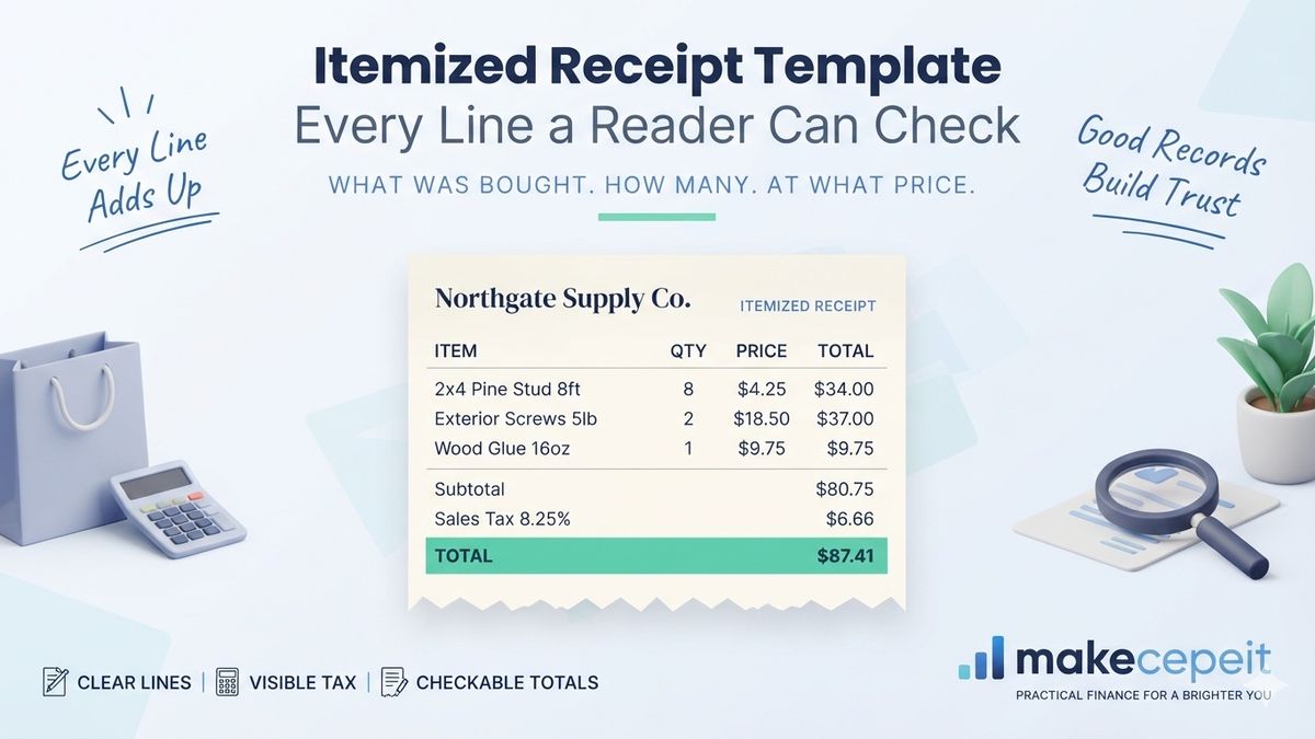 Itemized Receipt Template for Small Business