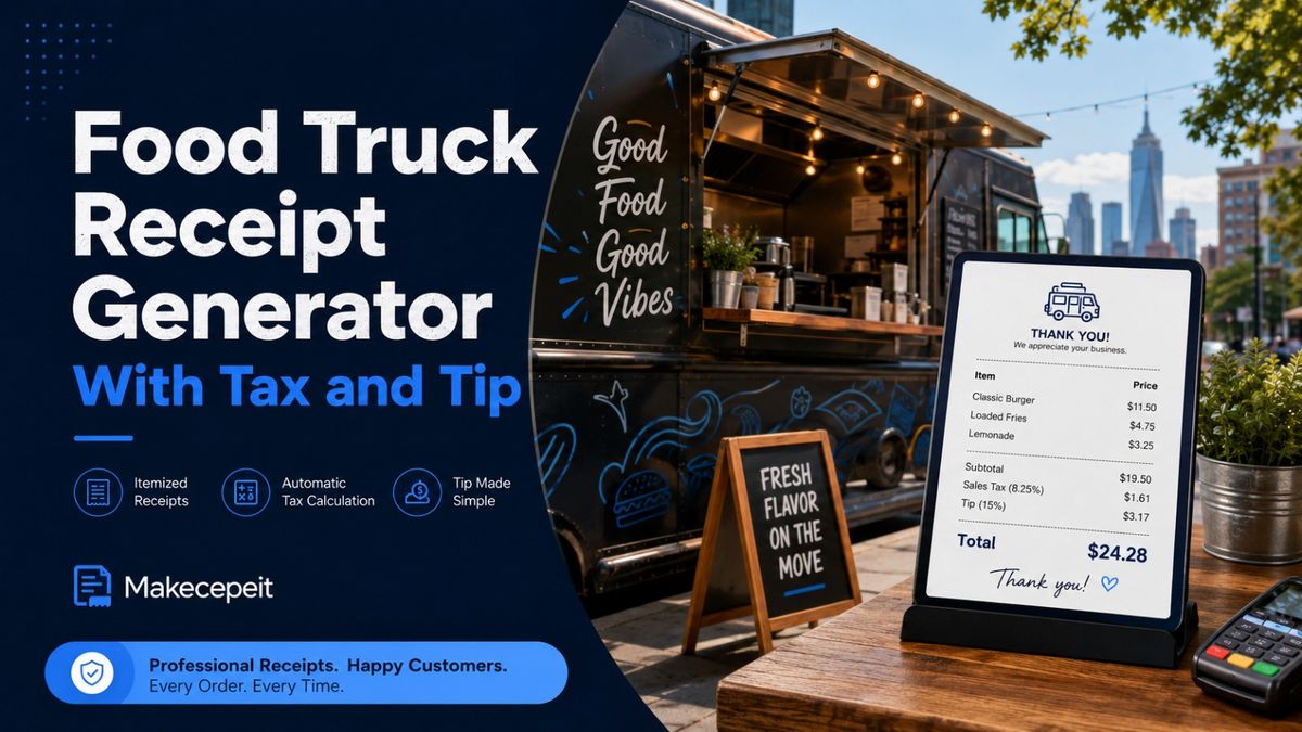Food Truck Receipt Generator With Tax and Tip