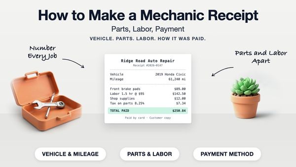 How to Make a Mechanic Receipt: Parts, Labor, Payment