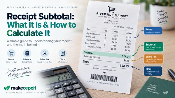 Receipt Subtotal: What It Is & How to Calculate It