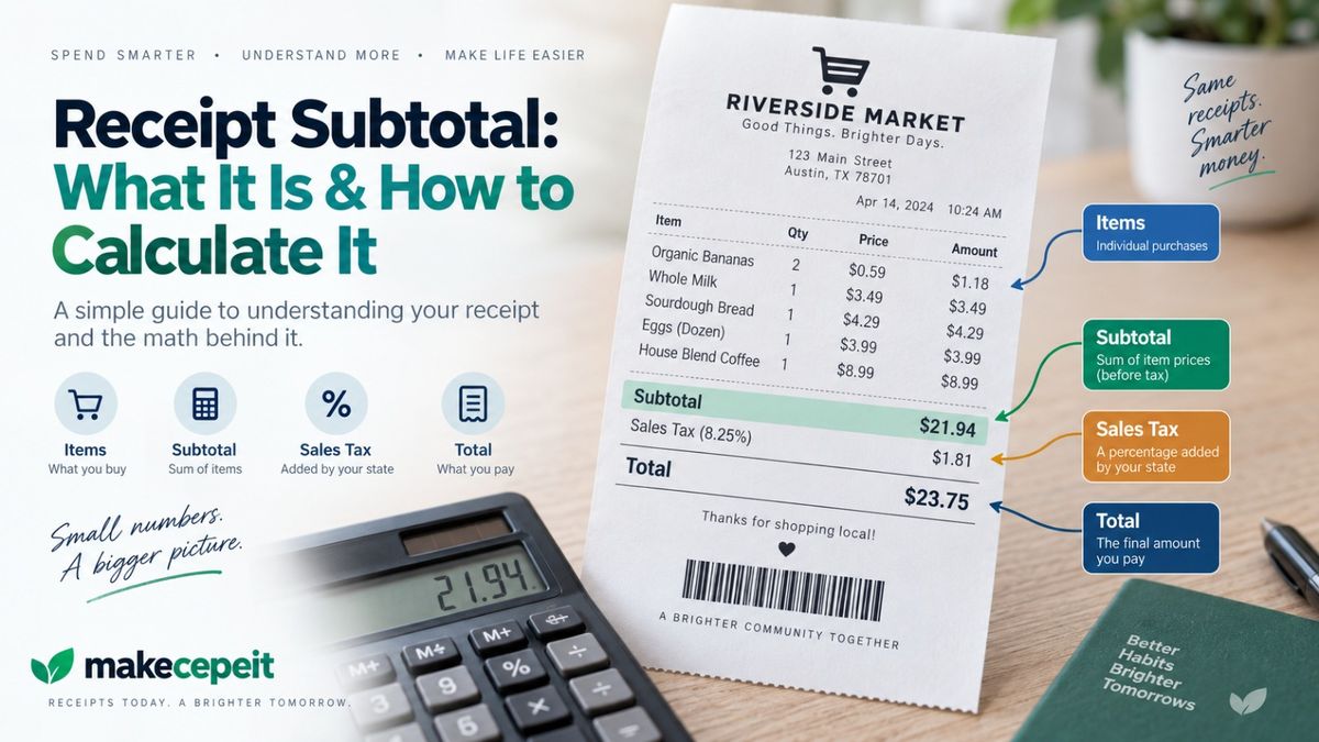 Receipt Subtotal: What It Is & How to Calculate It