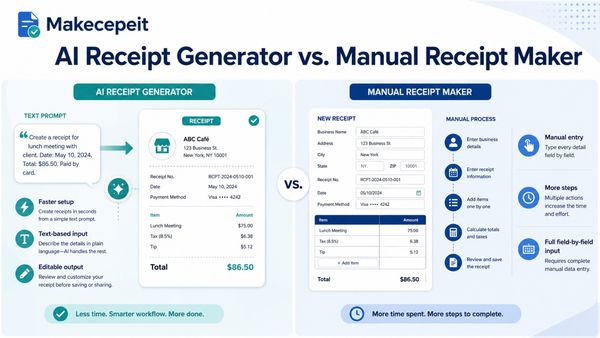 AI Receipt Generator From Text Description