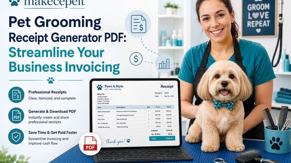 Pet Grooming Receipt Generator PDF