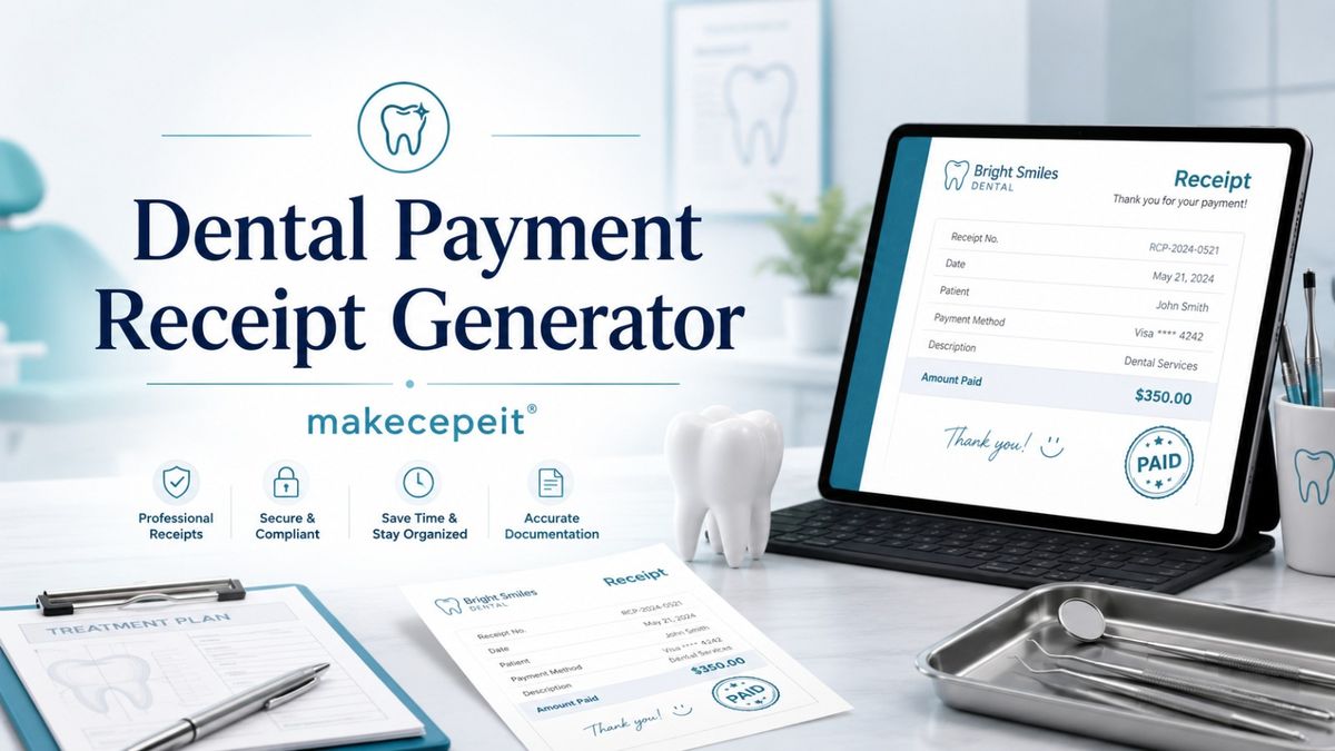 Dental Payment Receipt Generator
