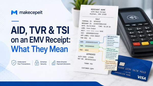 AID, TVR & TSI on an EMV Receipt: What They Mean