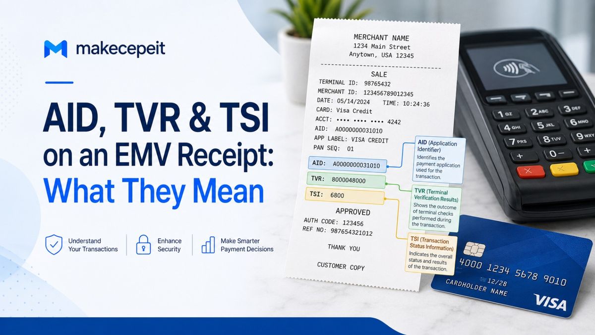 AID, TVR & TSI on an EMV Receipt: What They Mean