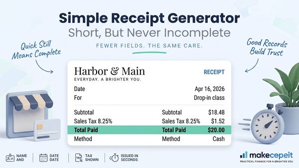 Simple Receipt Generator for Quick Sales