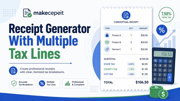 Receipt Generator With Multiple Tax Lines