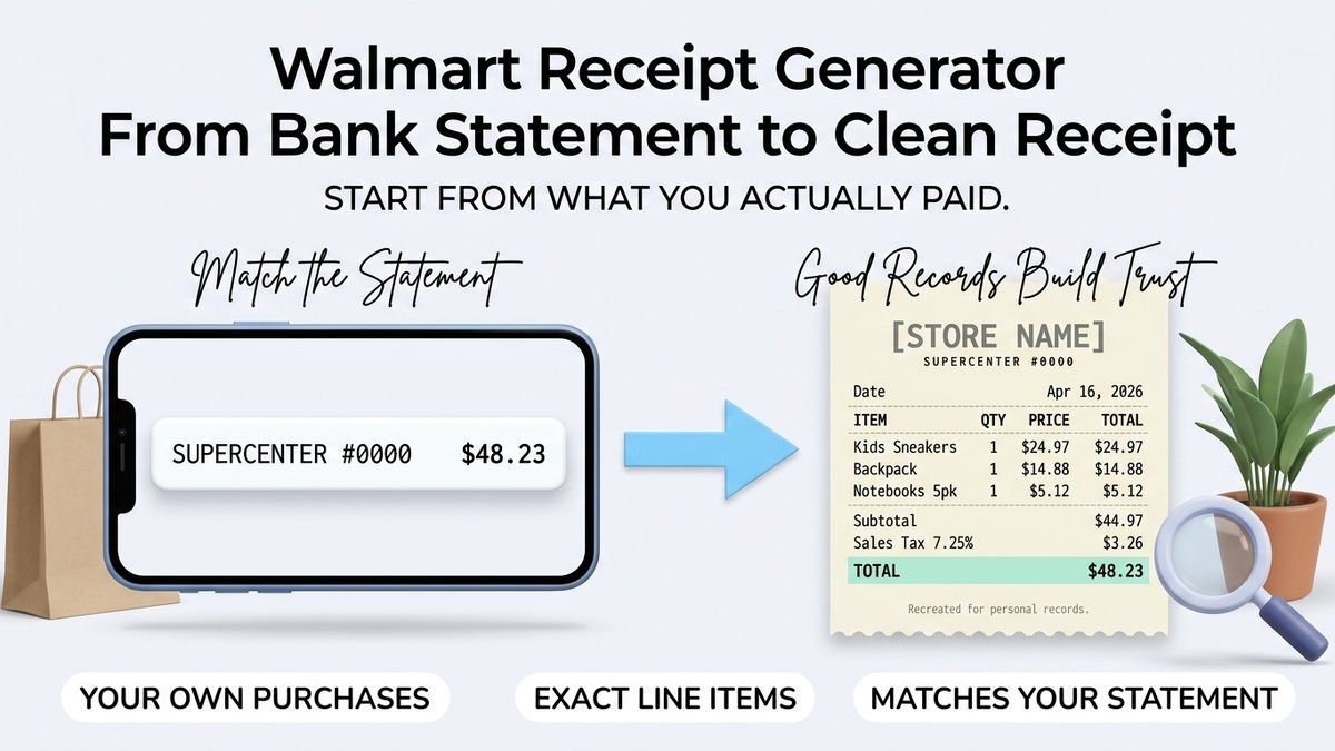 Walmart Receipt Generator: Every Line Right