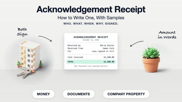 Acknowledgement Receipt: How to Write One, With Samples