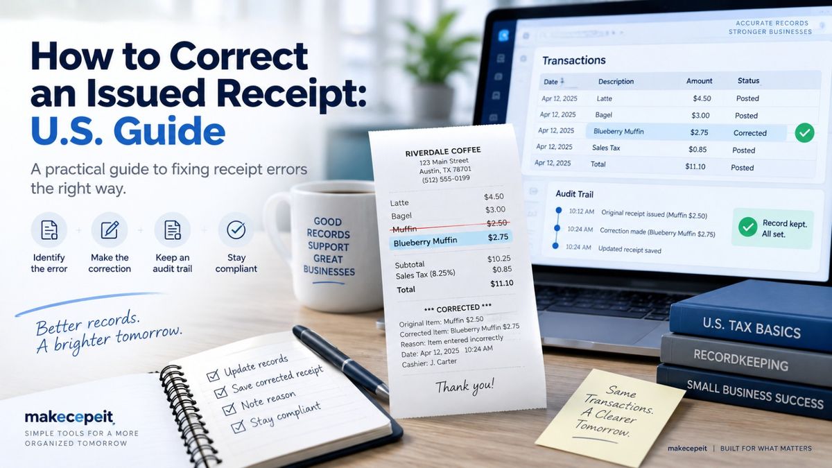 How to Correct an Issued Receipt: U.S. Guide