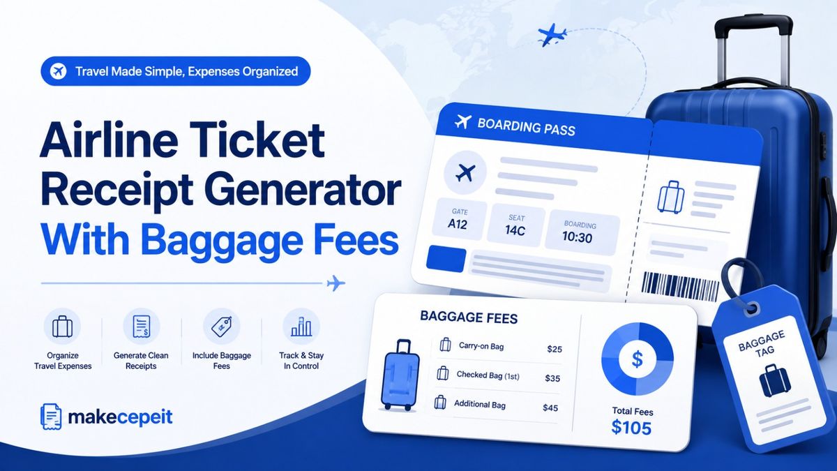 Airline Ticket Receipt Generator With Baggage Fees